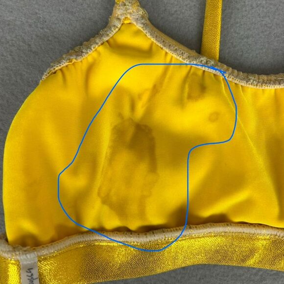 Mara Dancewear Small Yellow Gold Mesh Skirt & Crop Top Set Ballet Costume - Picture 8 of 8